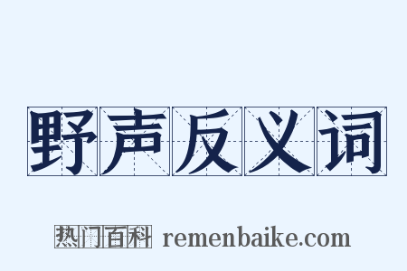 野声反义词是什么意思的图片